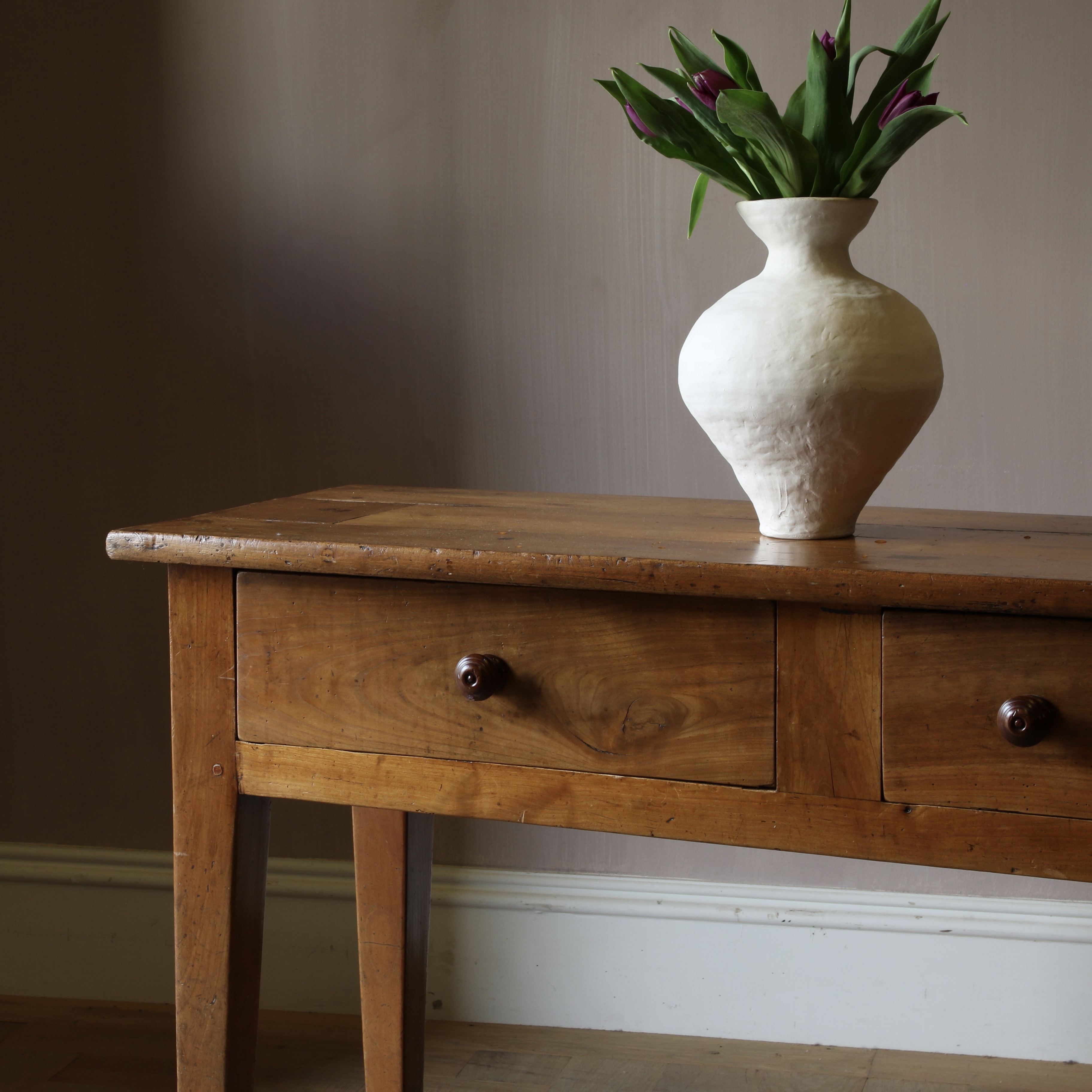 Three Drawer Cherrywood Side Table